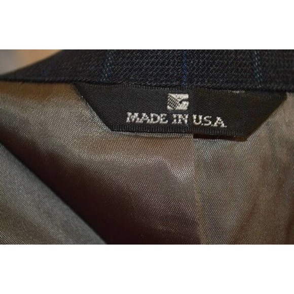 Chaps Ralph Lauren Gray Striped 2 Btn Wool Sport Coat Blazer Jacket 42 Regular - Picture 12 of 12